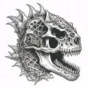 Dinosaur Skull With tattoo design idea