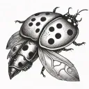 ladybug flying tattoo design idea