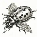ladybug flying tattoo design idea