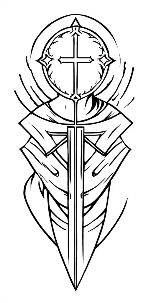 catholic warrior tattoo design idea