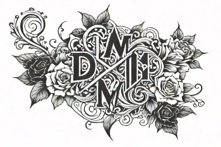  a tattoo design with the initials D M M V E  tattoo design idea