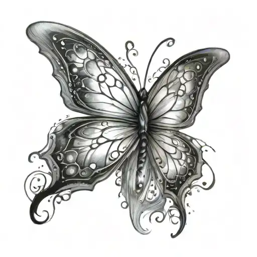 butterfly with wings made of aurora borealis tattoo design idea