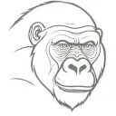 gorilla face outline tattoo design idea