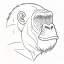 gorilla face outline tattoo design idea