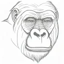 gorilla face outline tattoo design idea