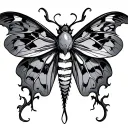 gothic moth flame tattoo design idea