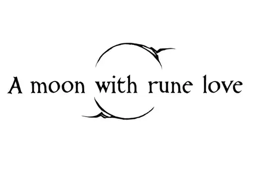 "A moon with rune of love" tattoo design idea