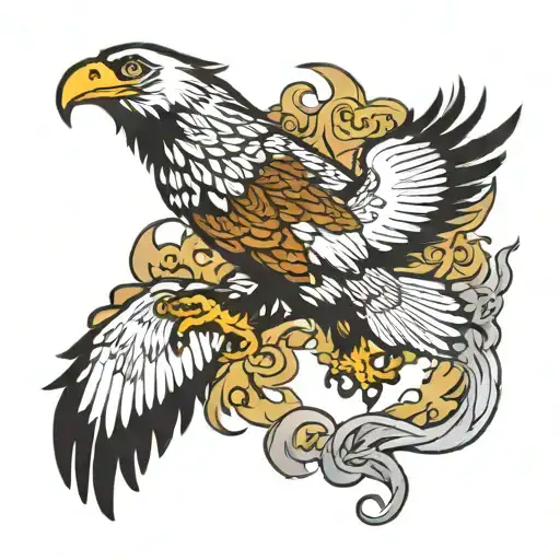 full arm sleeve, eagle in the sky, Elk in the mountains, octopus in the sea  tattoo design idea