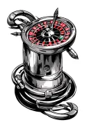 roulette w bullets text tattoo design idea