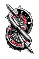 roulette w bullets text tattoo design idea