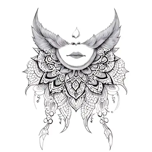 throat tattoo mandala tattoo design idea