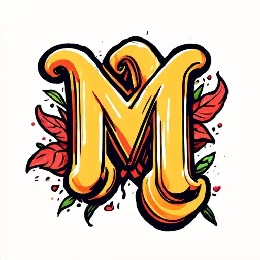 Cursive M tattoo design idea