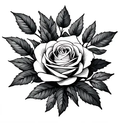 Olive Branch And Rose tattoo design idea