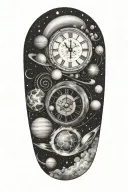 sky,planets,time,universe, tattoo design idea