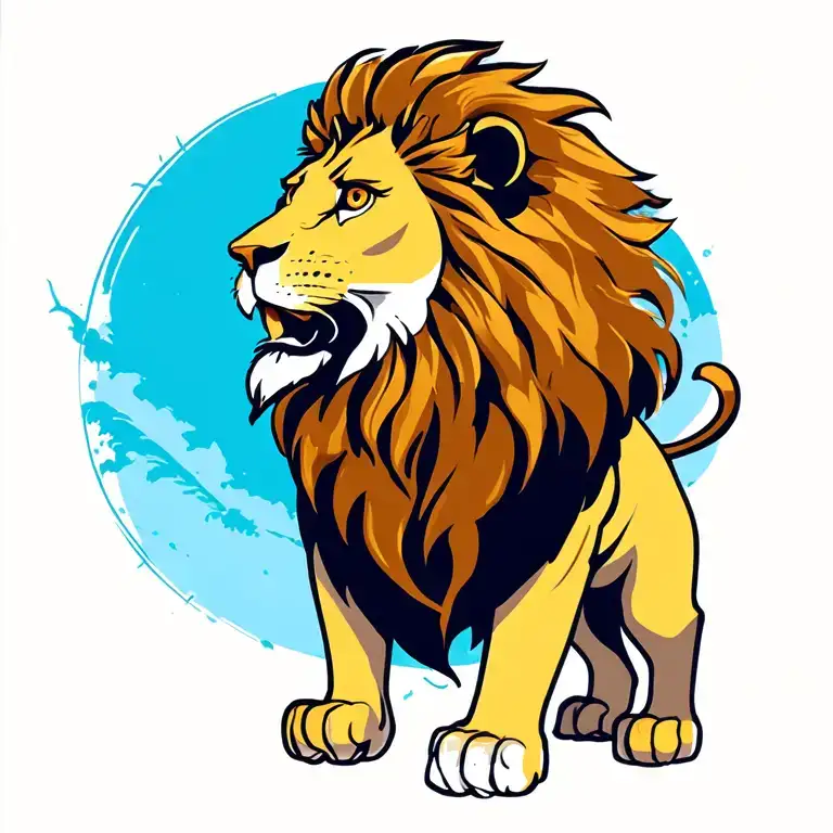 lion standing tattoo design idea