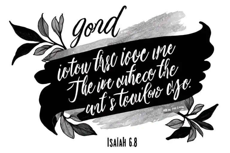 Isaiah 6:8 bible versewritten tattoo design idea