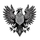 polish eagle emblem with mandala and geometeric pattern tattoo design idea