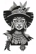 Aztec witch doctor and Aztec warrior tattoo design idea