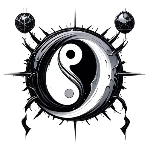 cyber sigilism infinity symbol representing yin and yang tattoo design idea