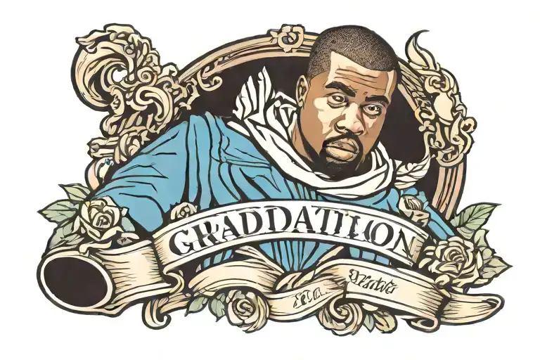 Kanye west graduation ablue tattoo design idea