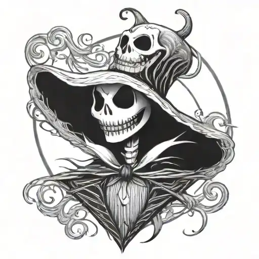 jack skellington scream gothic horror tattoo design idea