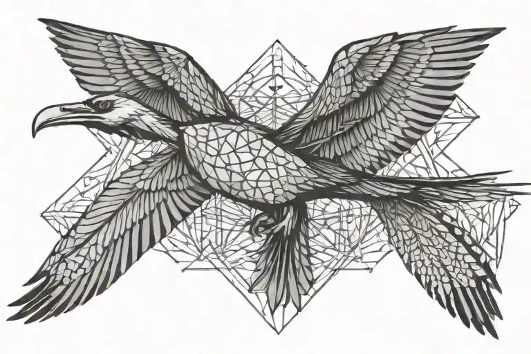 frigate bird flying tattoo design idea