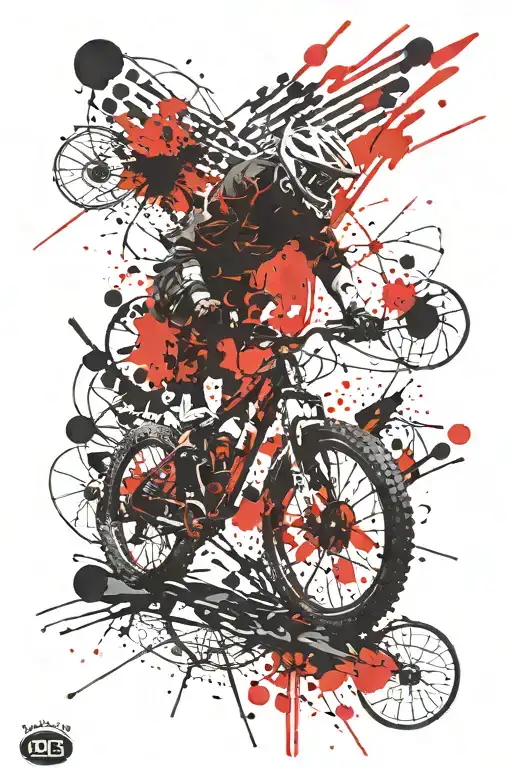 mtb and rock music tattoo design idea