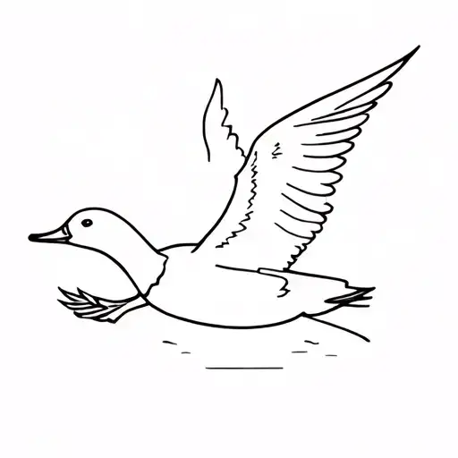 Lane spelled out to look like a duck flying tattoo design idea