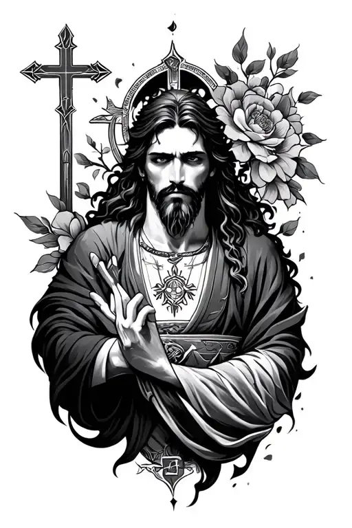 masculine christian tattoo with japanese design tattoo design idea
