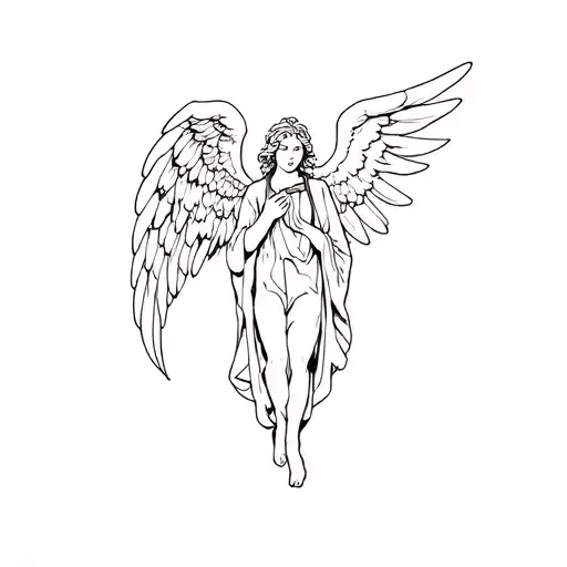 weeping angel cherub doctor who tattoo design idea