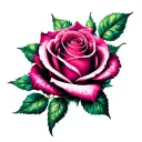 Rose, initials LR, cancer sign, rises and persevere, aesthetic, lucky tattoo design idea