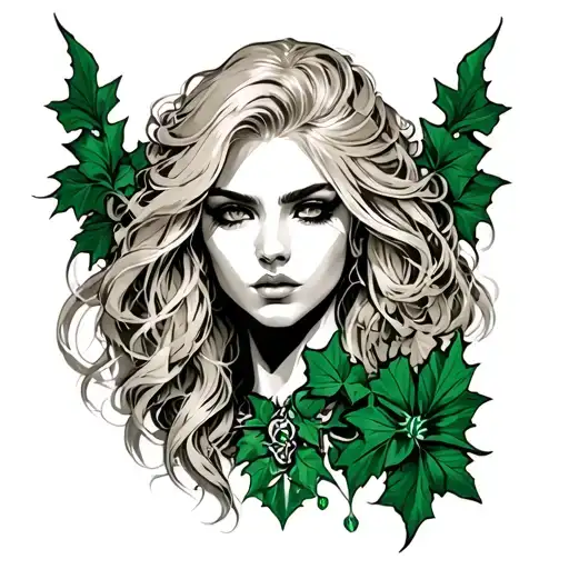 Ivy Emerald Blond warrior tattoo design idea