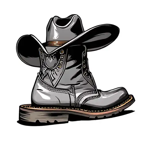 Boots And Cowboy Hat tattoo design idea