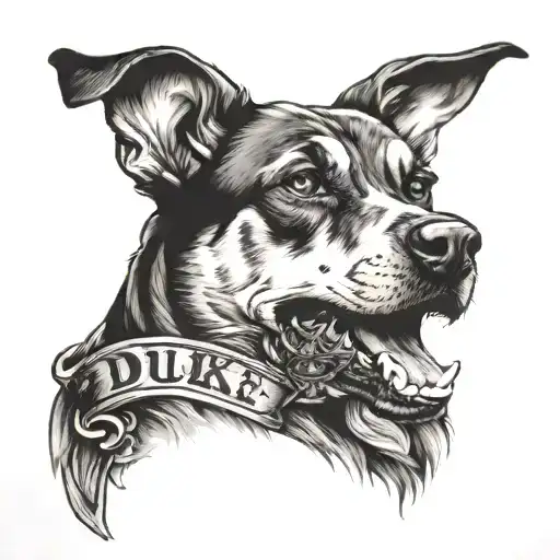 Just word "DUKE" tattoo design idea