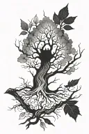 tree wirt branches without leaves tattoo design idea