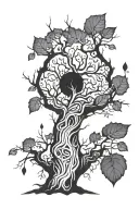 tree wirt branches without leaves tattoo design idea