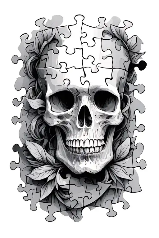jigsaw puzzle piece tattoo design idea