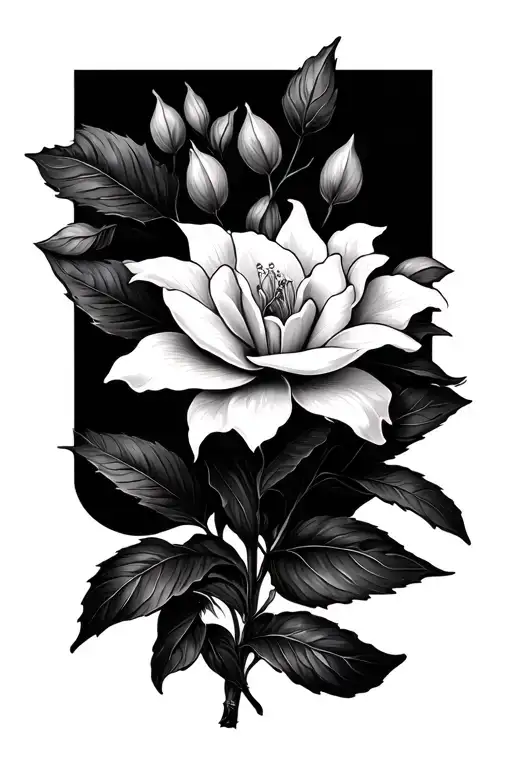 Gardenia Flower tattoo design idea