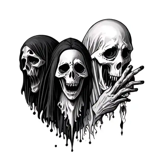 matching tatto for 3 best  ghosts tattoo design idea