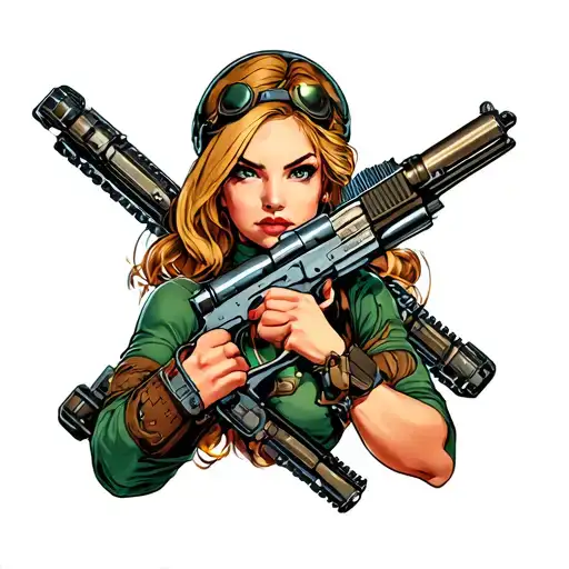 Fallout Vault girl pinup tattoo design idea