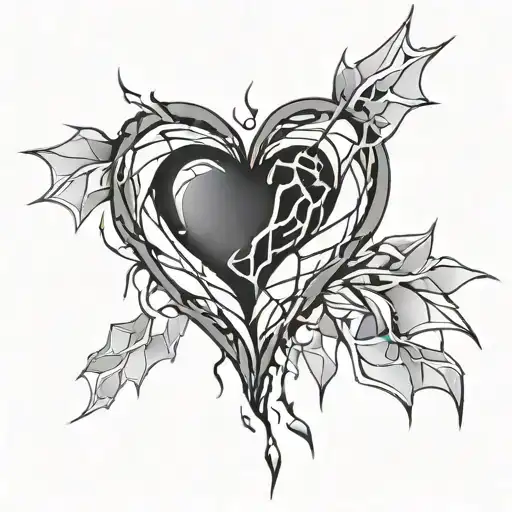 shattered heart tattoo design idea