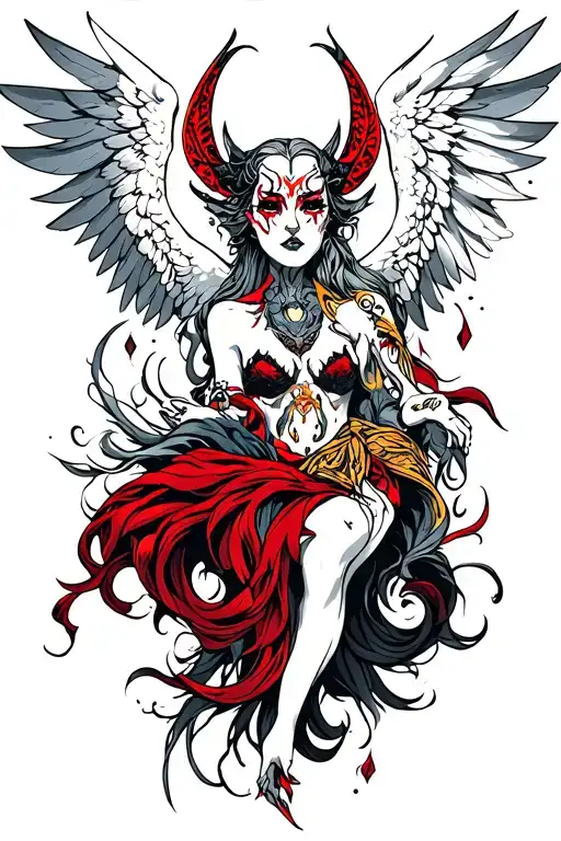 Demons And Angels tattoo design idea