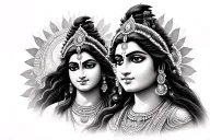 Shiva Parvati tattoo design idea