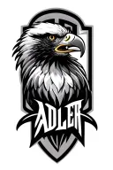 Adler black and white Team logo transformed realistic tattoo design idea