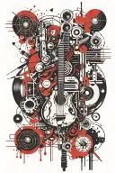 travel in thoughts while listening to music tattoo design idea