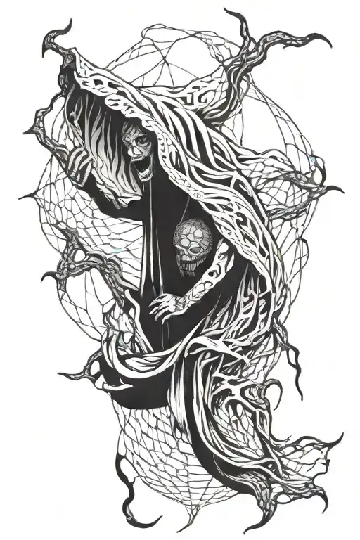 a tattoo depicting warp demons piercing through the veil tattoo design idea