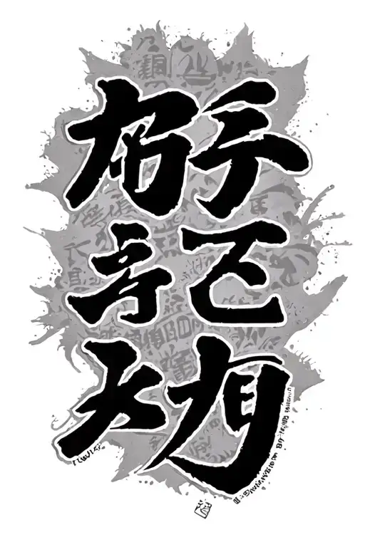 Tattoo on the arm (side) with the Japanese kanji of the following words: life, freedom, love, survival and fight tattoo design idea