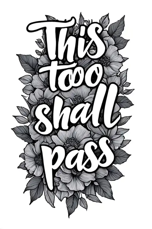 This too shall pass written tattoo design idea