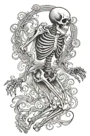 dancing skel tattoo design idea