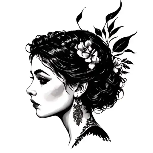 submissive woman tattoo design idea